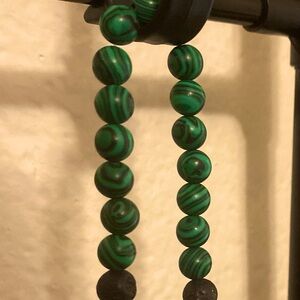 Malachite Crystal & lava bead bracelet